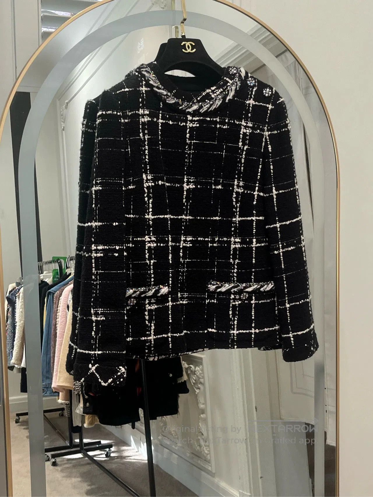 Chanel Chanel 21k black and white plaid tweed jacket fr36. Size US XS / EU 42 / 0 - 1 Thumbnail