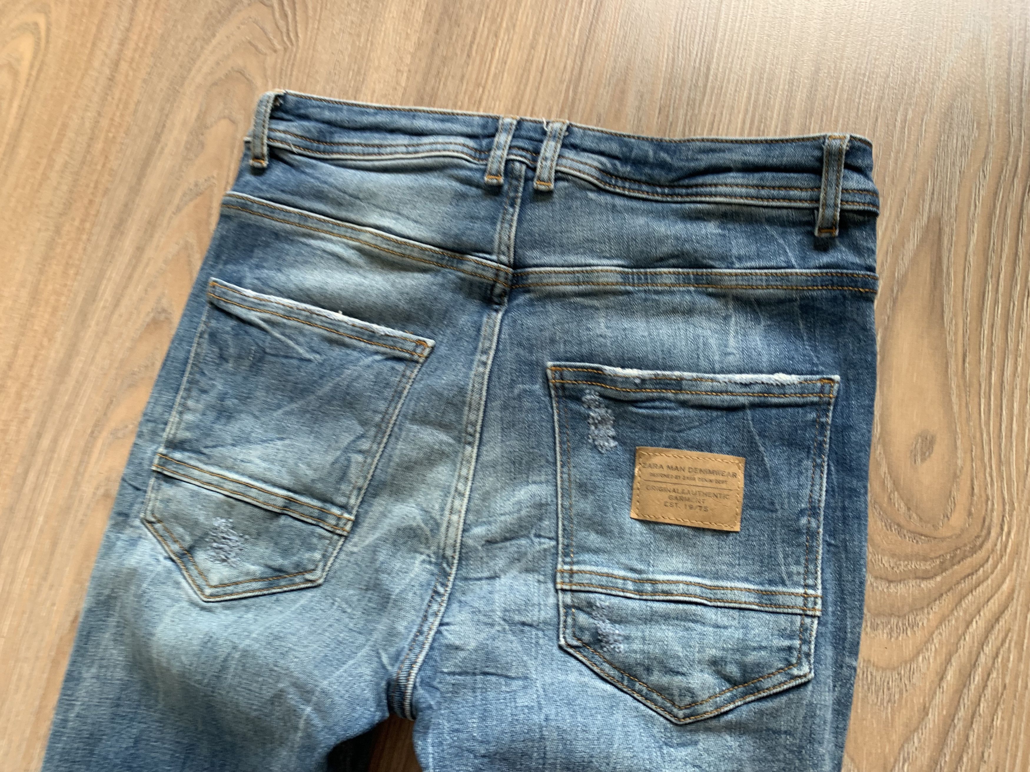 Zara Zara Man Distressed Blue Denim Jeans Size US 31 - 6 Thumbnail