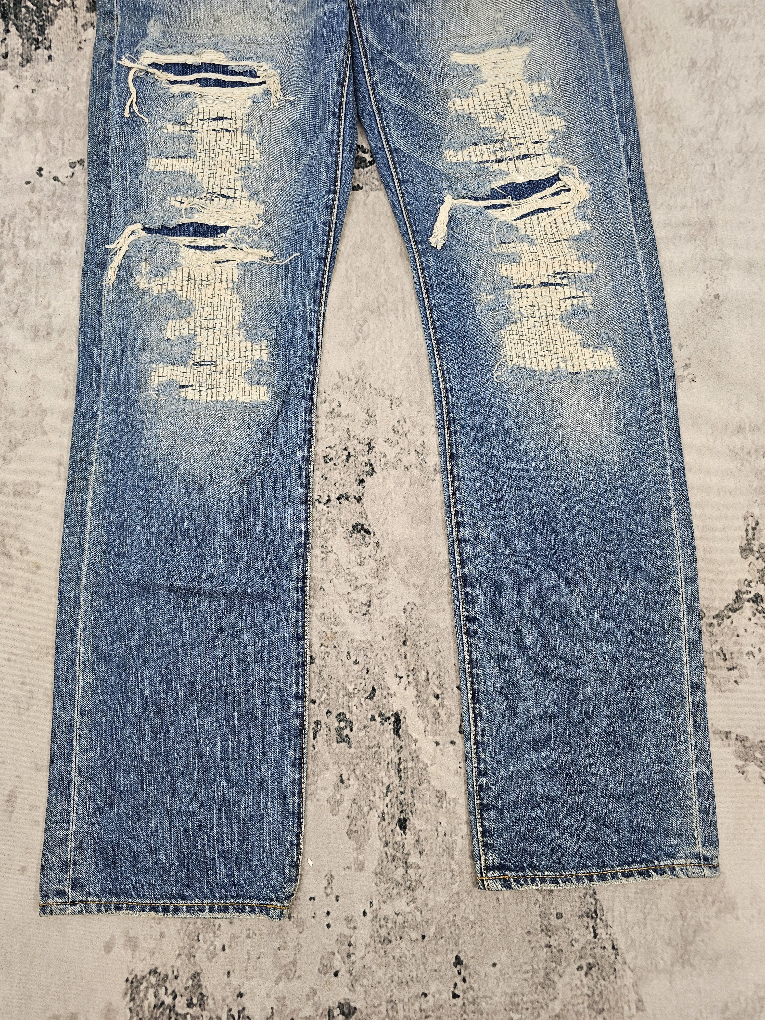 MOUSSY AZUL By Moussy Distressed Rockers Design Jean JB0299 Size 34 Size US 34 / EU 50 - 3 Thumbnail