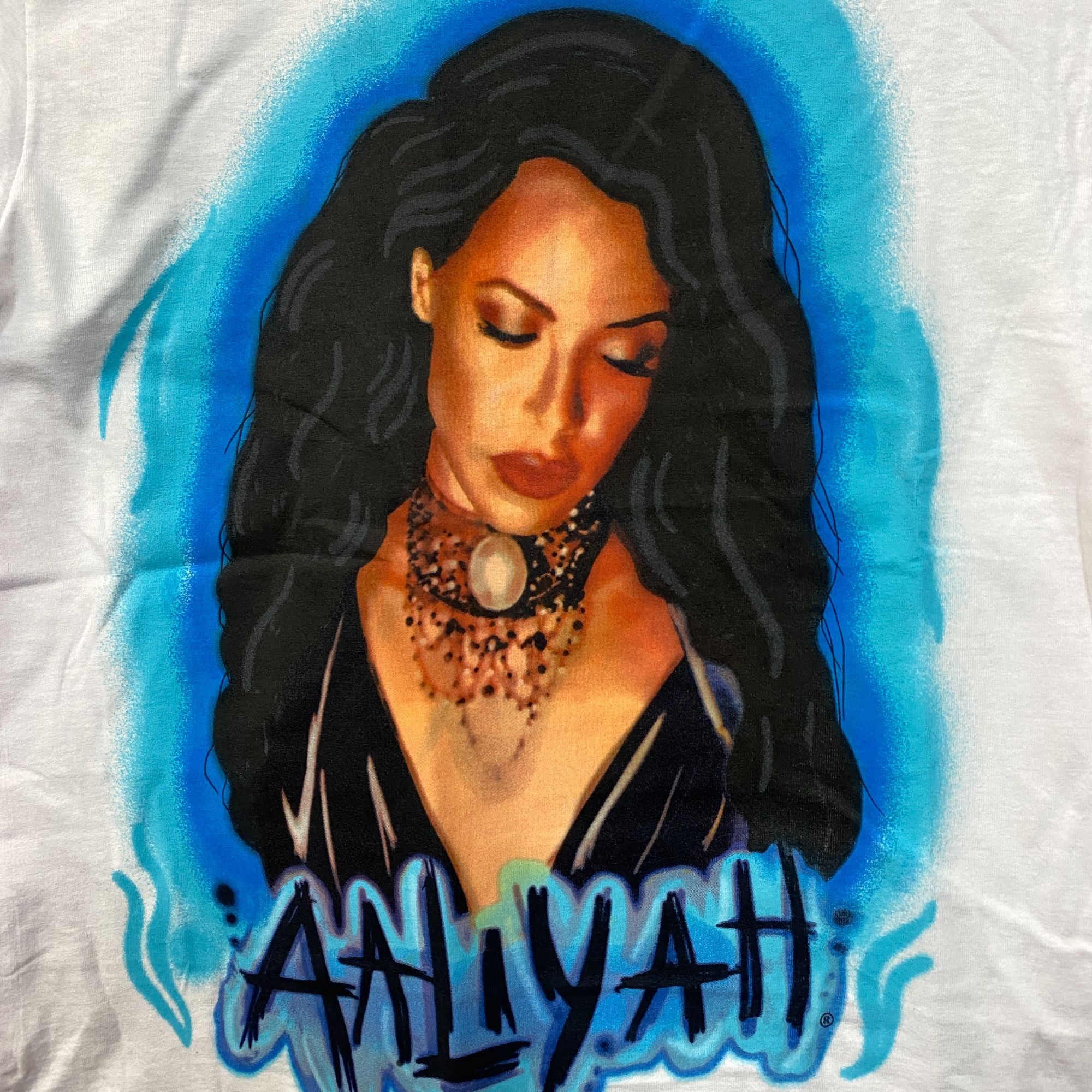 Rap Tees Aaliyah Princess Of RnB Airbrush T-Shirt Small Size US S / EU 44-46 / 1 - 2 Thumbnail