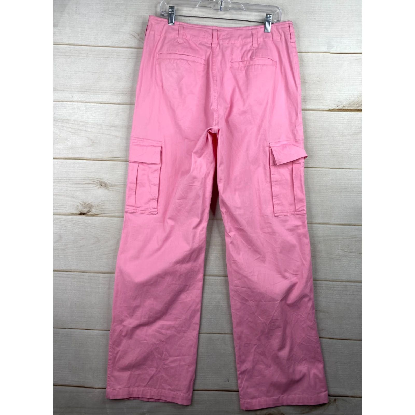 Vintage Altar'd State Women's Cargo Pants XL Pink High Rise Straight Stretch Casual NWT Size 40" / US 18 - 5 Thumbnail