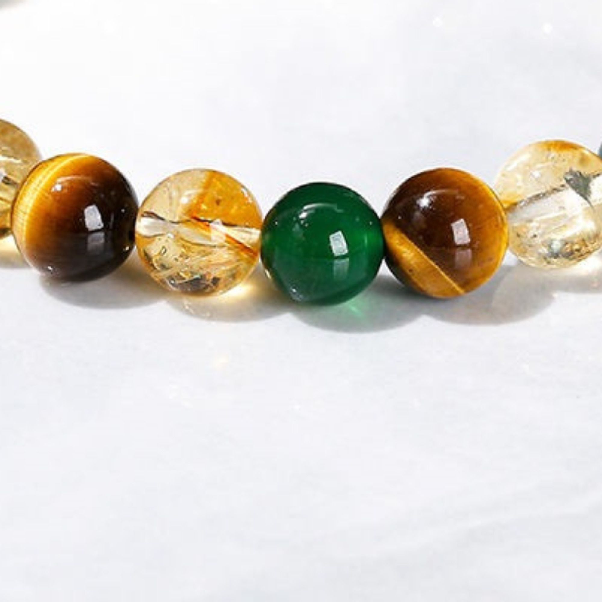 Other Natural Yellow Tiger Eye Green Agate Citrine Bracelet Size ONE SIZE - 2 Thumbnail