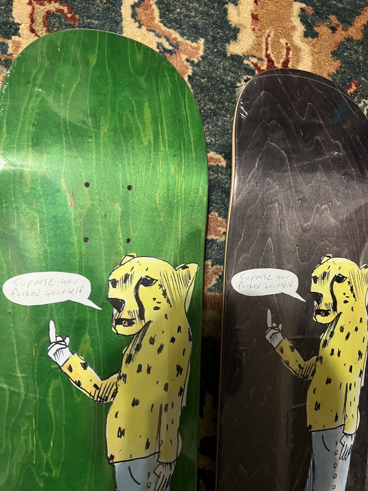image of Supreme X Neil Blender Skate Deck Set in Black, Men's