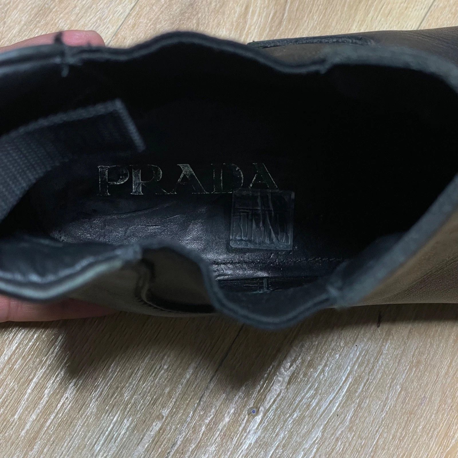 Prada Prada Men’s Black Leather Chelsea Ankle Boots Slip-On Size US 9.5 / EU 42-43 - 10 Thumbnail