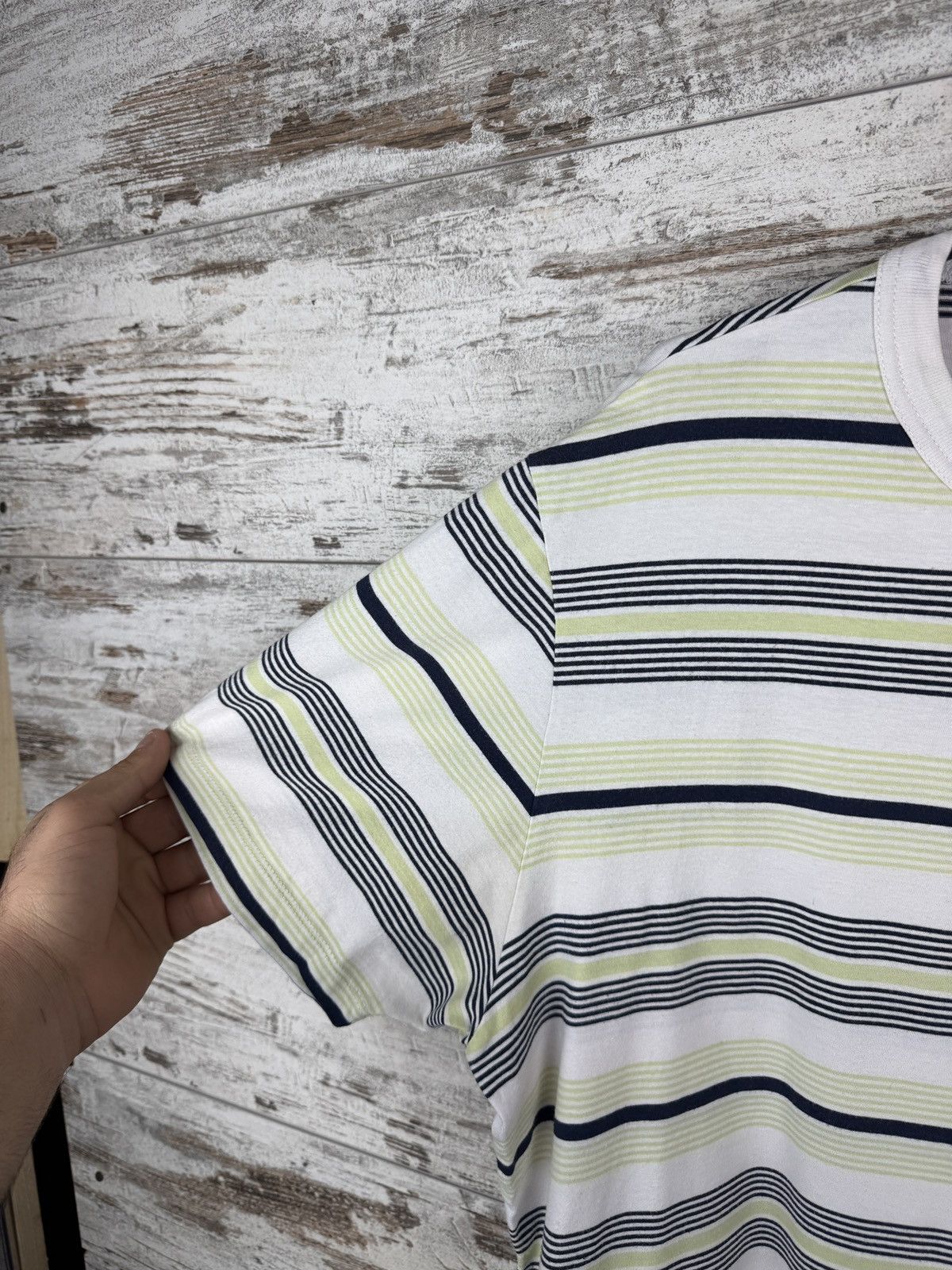 Albam Mens Albam T-shirt cotton striped tee size XL luxury Size US XL / EU 56 / 4 - 4 Thumbnail