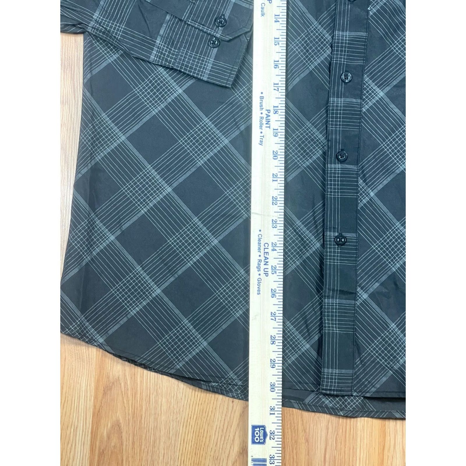 Vintage Moto Gear Black Gray Plaid Long Sleeve Button Front Casual Dress Shirt Mens XL Size US XL / EU 56 / 4 - 4 Thumbnail