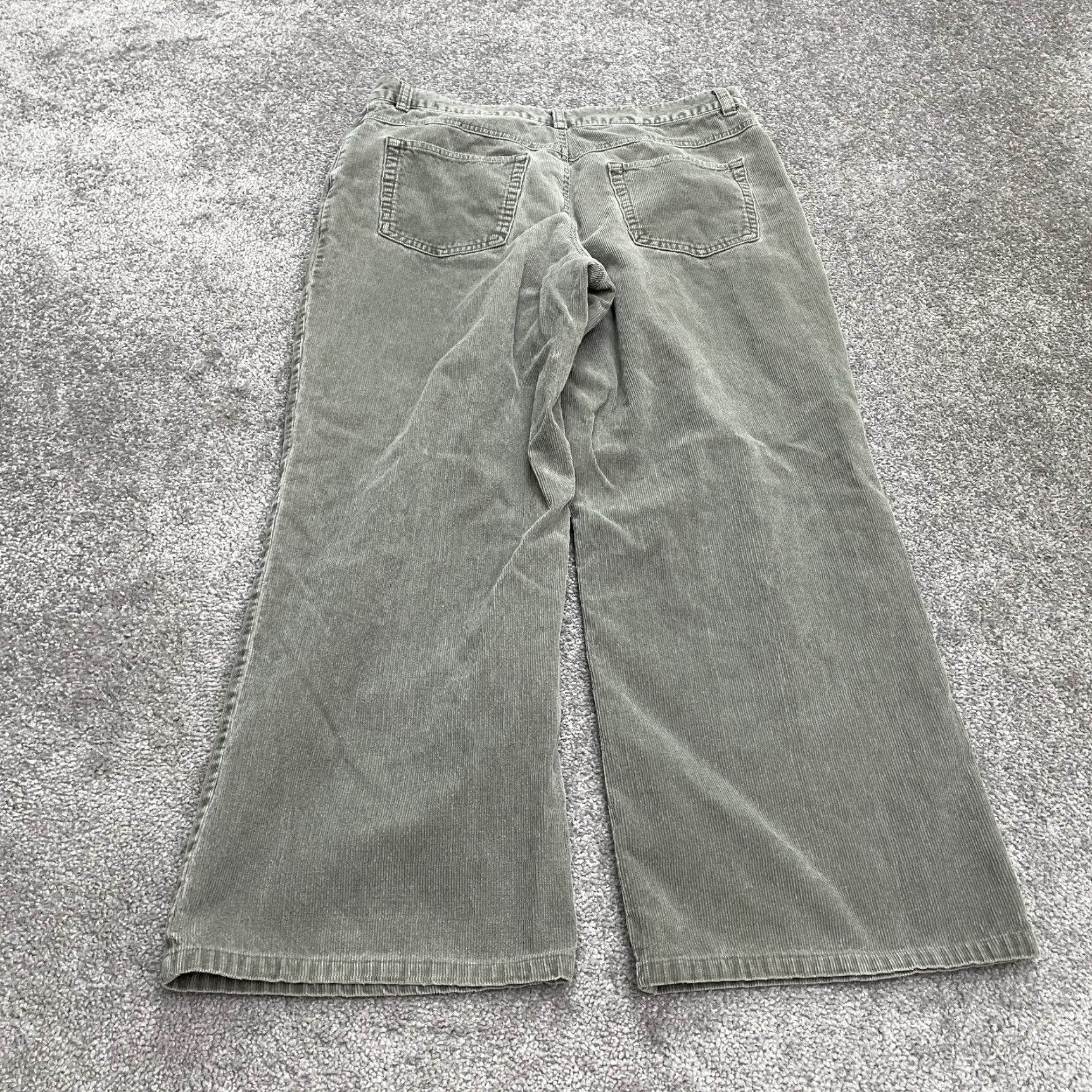 Lands' End Lands' End Pants Women 16 Green Corduroy Ankle Straight Leg Cotton Casual 32x26 Pockets Machine Washable Size 38" / US 16 / IT 52 - 2 Thumbnail
