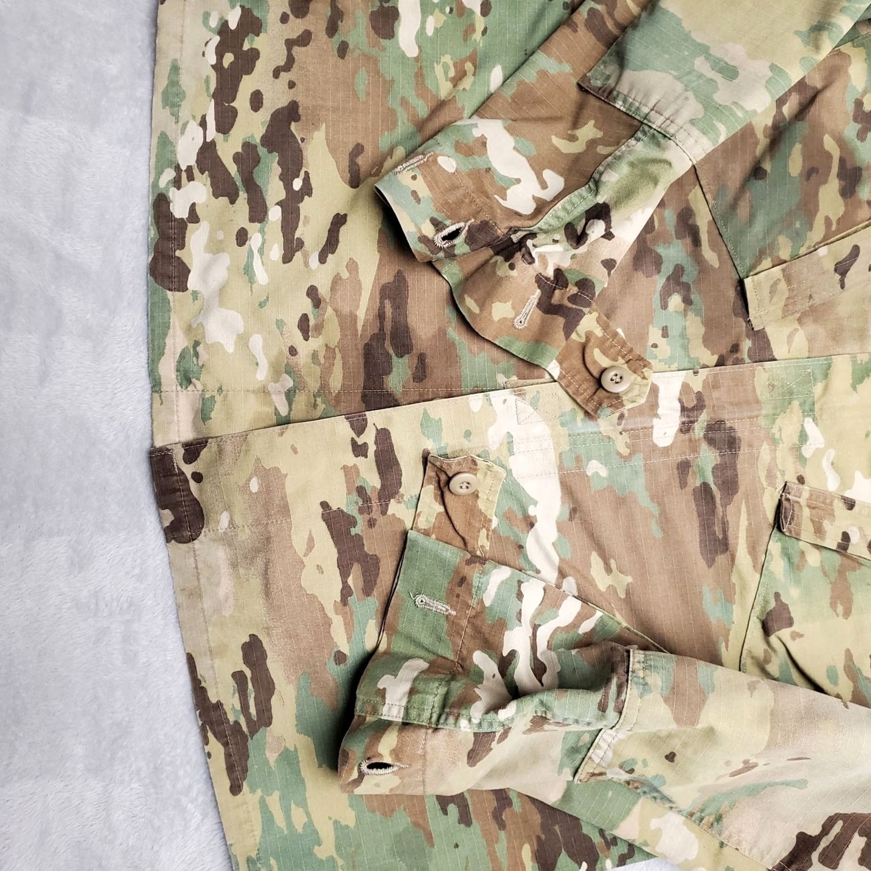 American Apparel VTG Camouflage Shirt Jacket Mens M Long Sleeve Army Coat Camouflage Military Cotton Nylon Canvas Button-Up Cardigan? Size US M / EU 48-50 / 2 - 4 Thumbnail