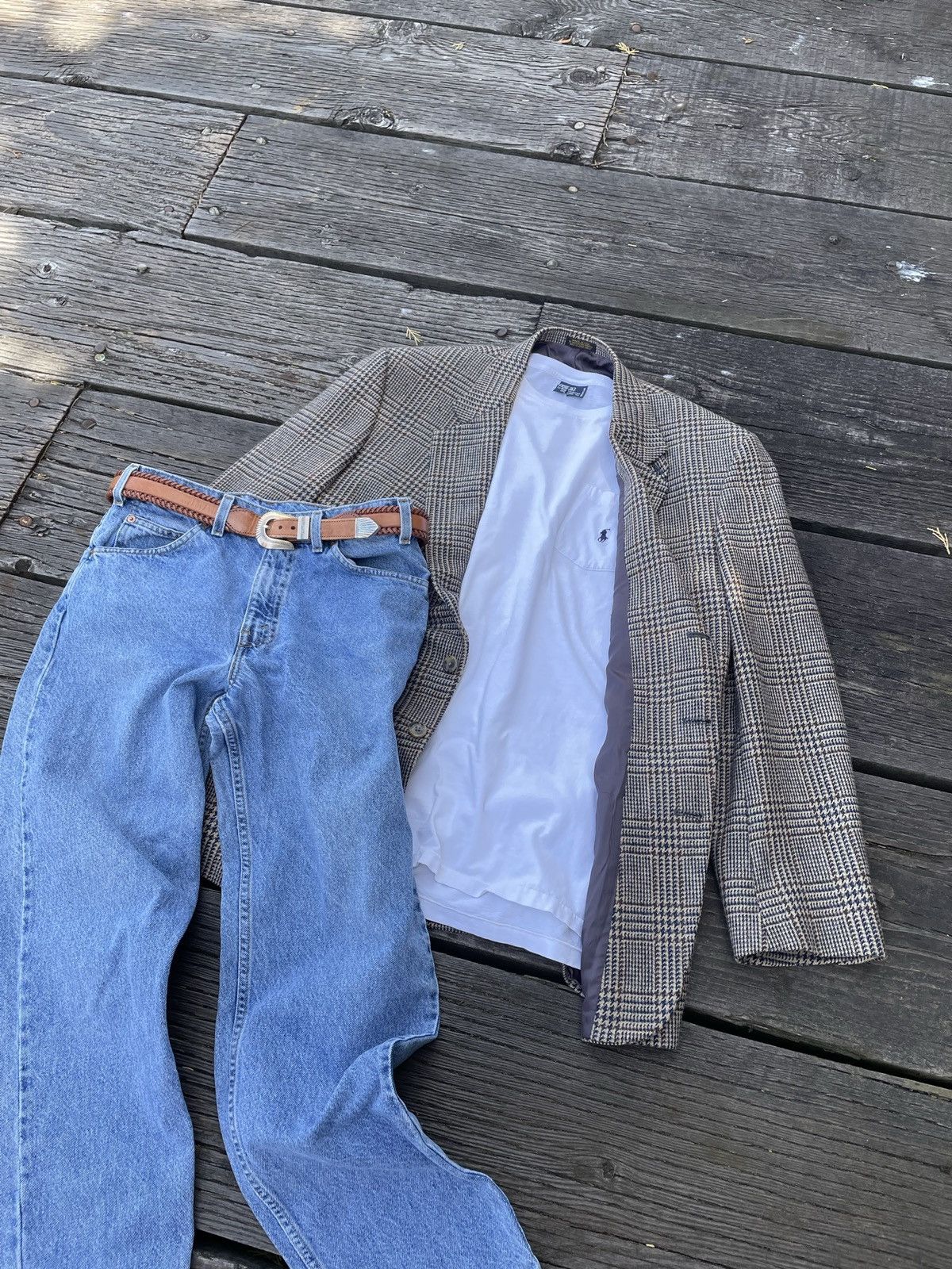 Eddie Bauer × Vintage Eddie Bauer Houndstooth Plaid Tweed Sport Coat Size 44R - 10 Thumbnail