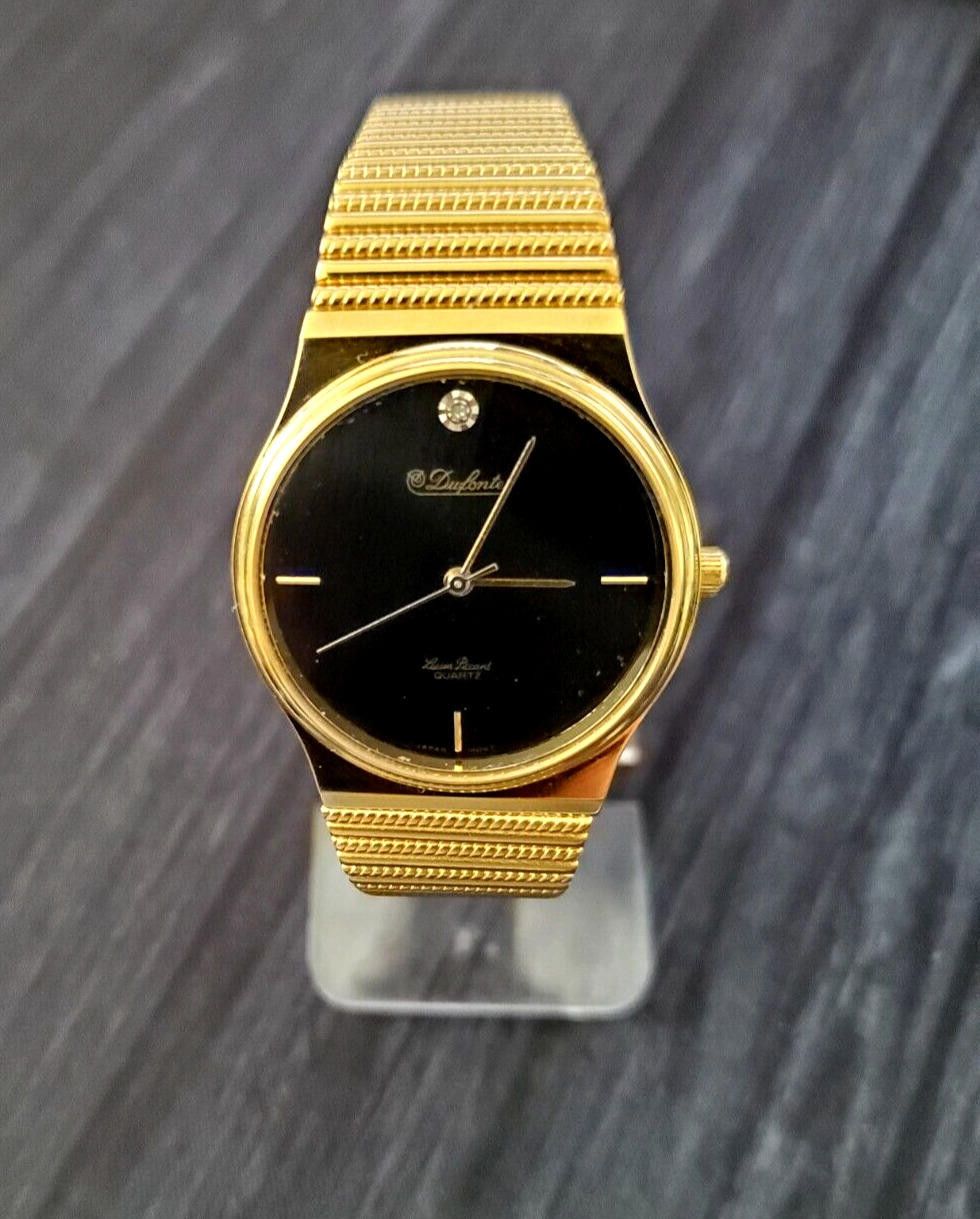 image of Designer Very New Vintage Dufonte Diamond Dial Gold Watch Men