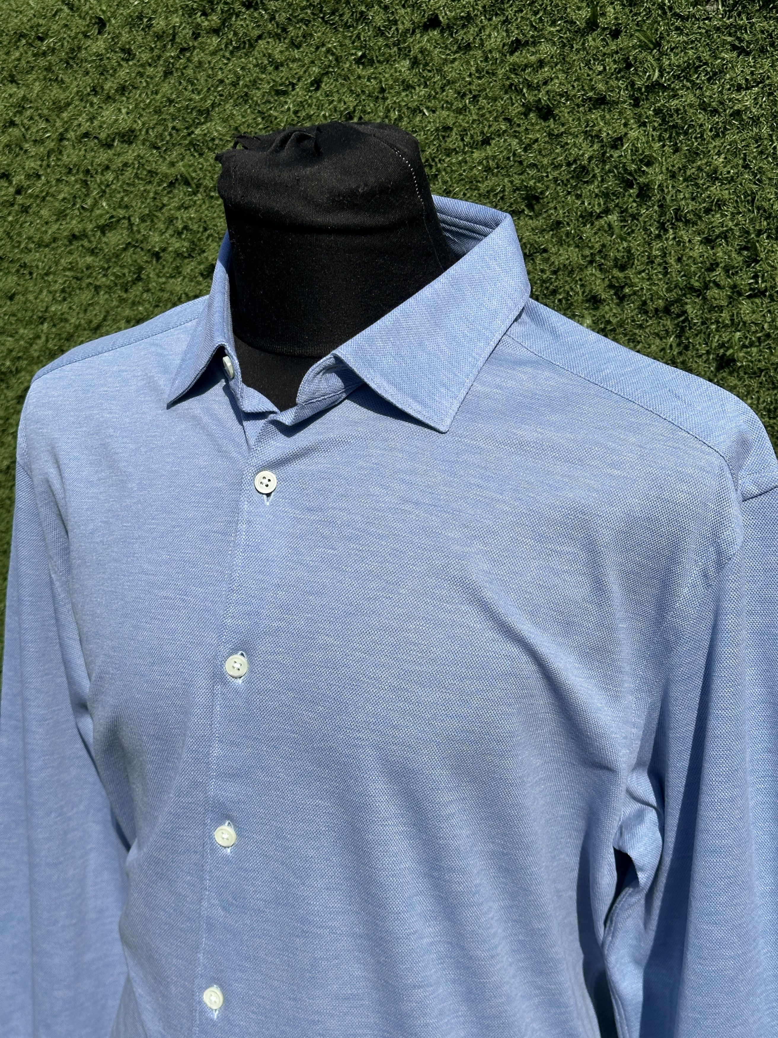 Ermenegildo Zegna Zegna Cotton Oxford Knit Button Shirt Regular Fit Size XL Size US XL / EU 56 / 4 - 11 Thumbnail