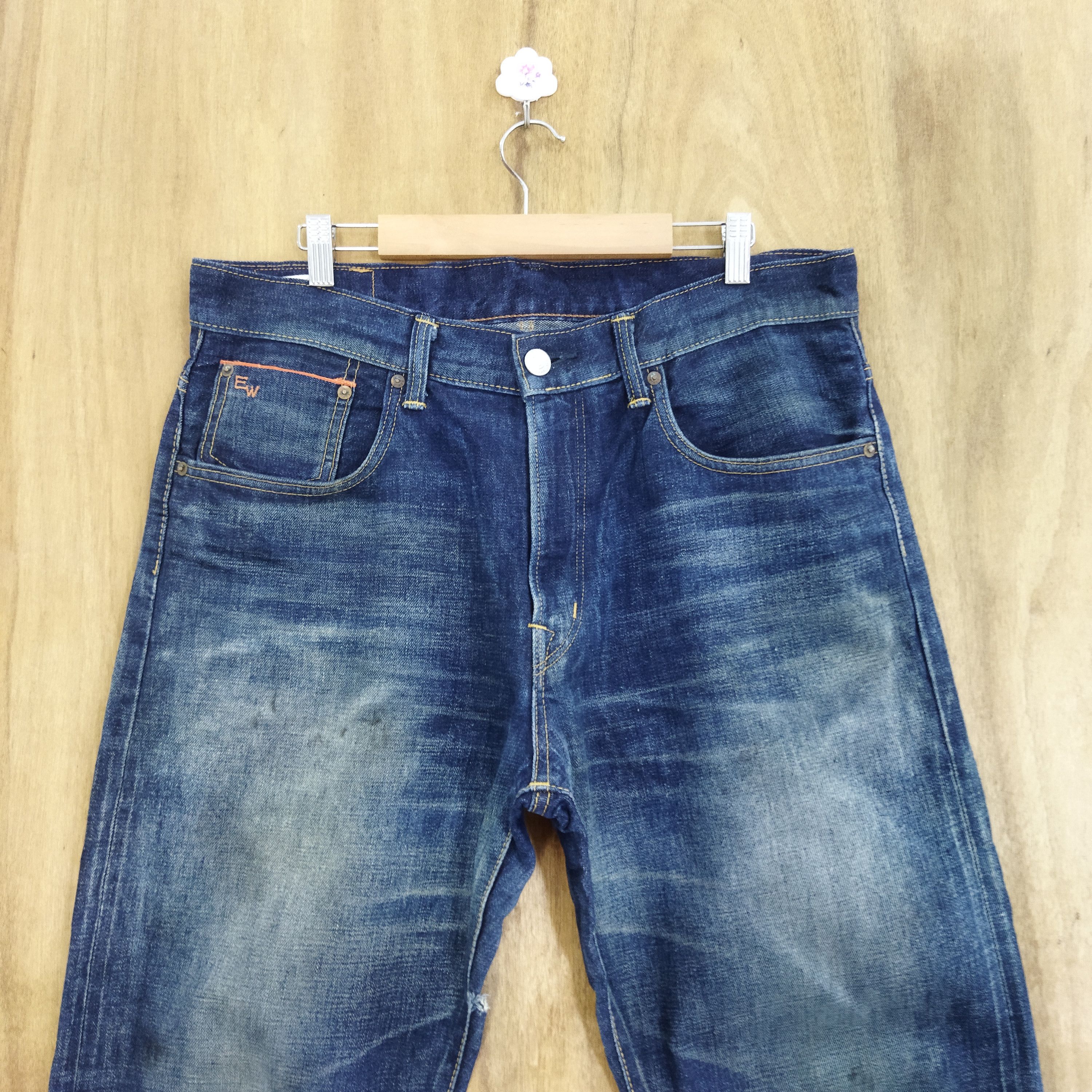 Edwin × Vintage EDWIN 505 BLUE RUSTY JEANS PANTS Size US 34 / EU 50 - 2 Thumbnail