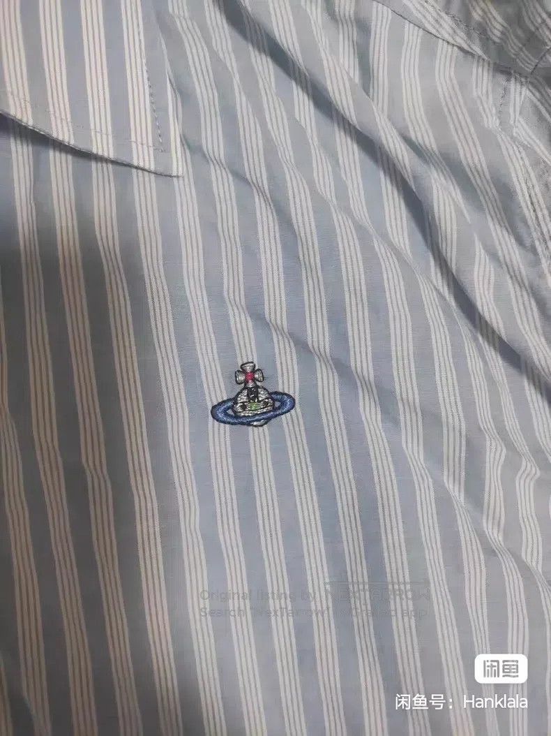 Vivienne Westwood Vivienne Westwood Blue and white striped long-sleeved shir Size US M / EU 48-50 / 2 - 2 Thumbnail