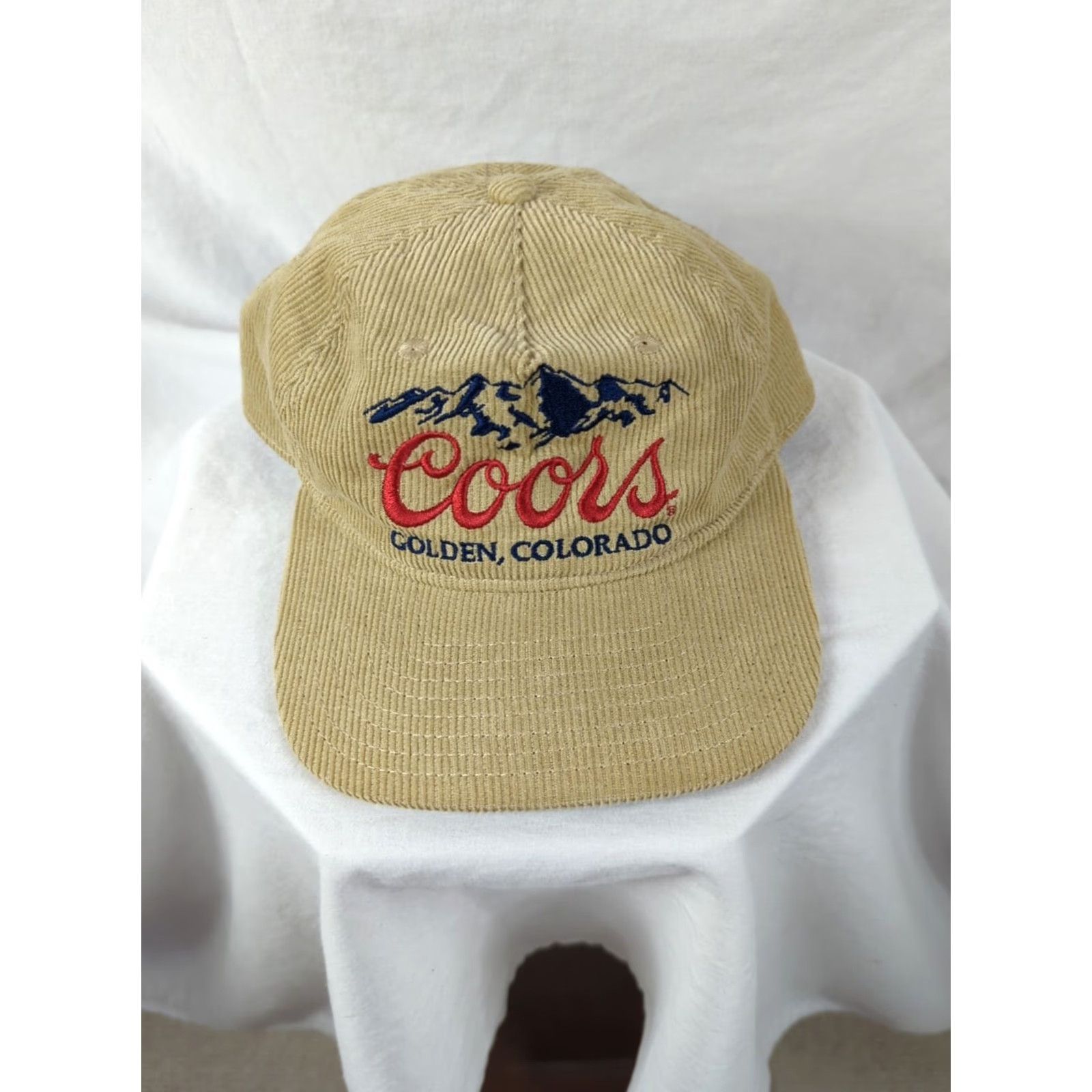 Mad Engine VINTAGE Coors beer Corduroy Relaxed Fit Men's Trucker Snapback Cap Hat Beige NWOT Size ONE SIZE - 6 Thumbnail