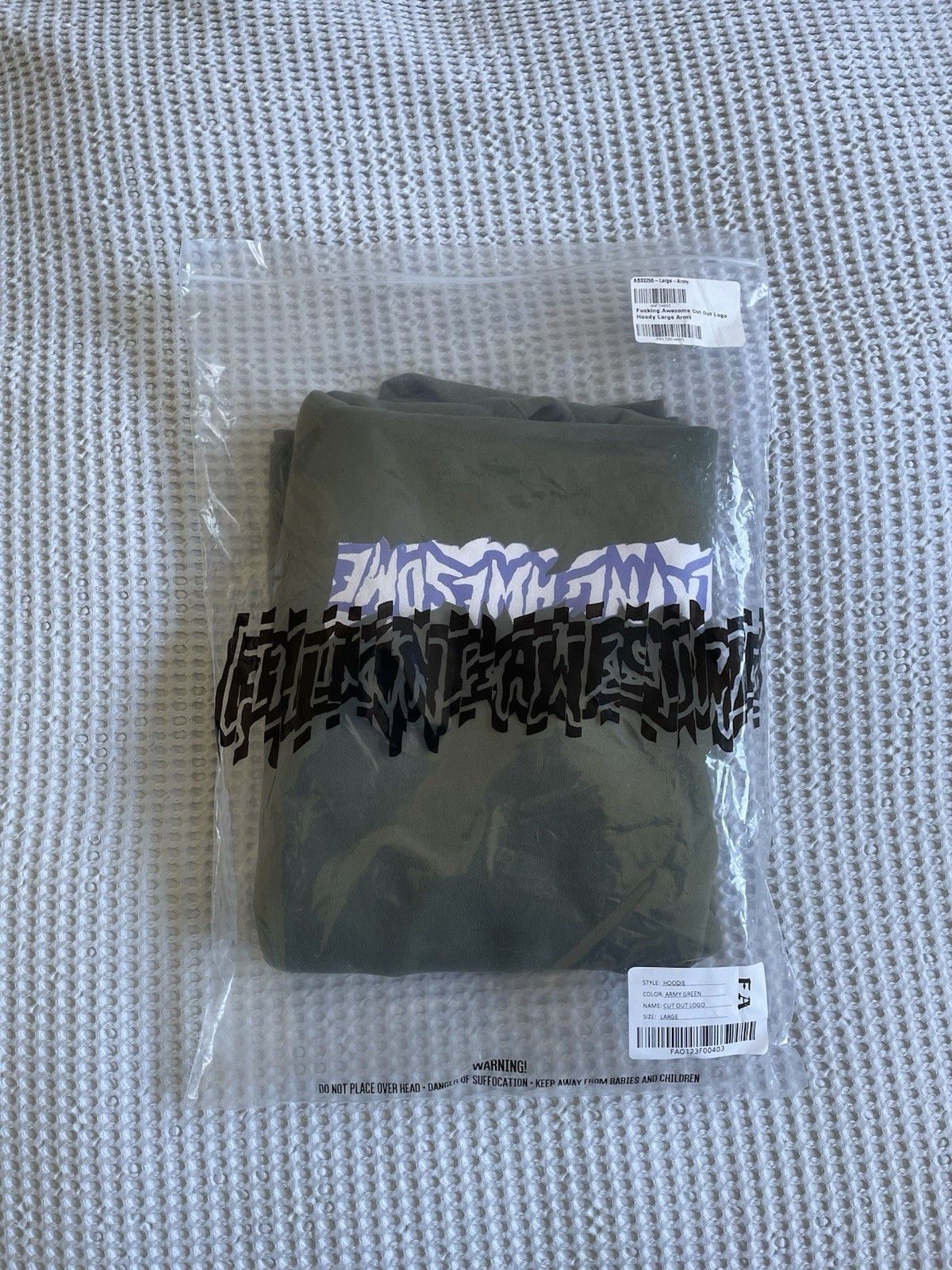 Fucking Awesome Fucking Awesome Cut Out Logo Spell Out Hoodie Army Green NEW Size US L / EU 52-54 / 3 - 2 Thumbnail