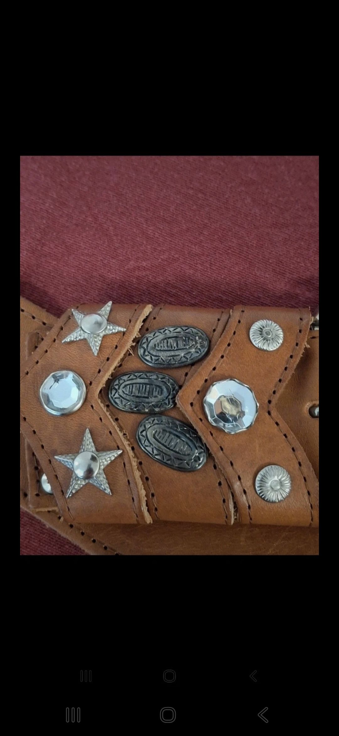 Vintage Vintage 90s Western Leather Belt Cowboy Buckle Size ONE SIZE - 3 Thumbnail