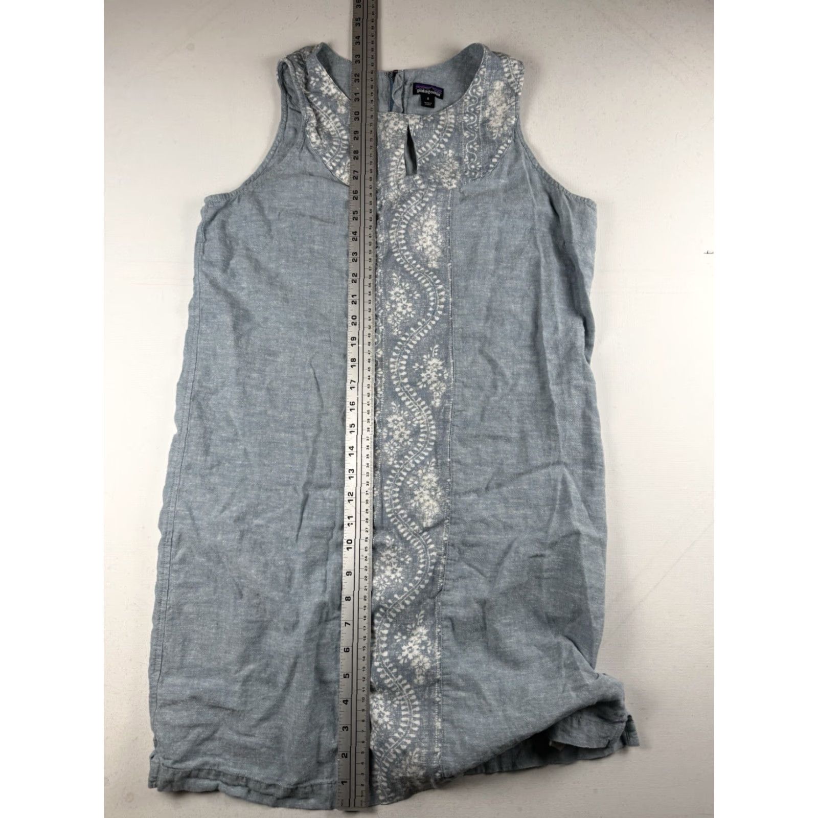 Patagonia Patagonia Women's Dress Island Hemp Shift Casual Knee Length Sleeveless Blue 8 Hemp Organic Cotton Bohemian Outdoors Size M / US 6-8 / IT 42-44 - 5 Thumbnail