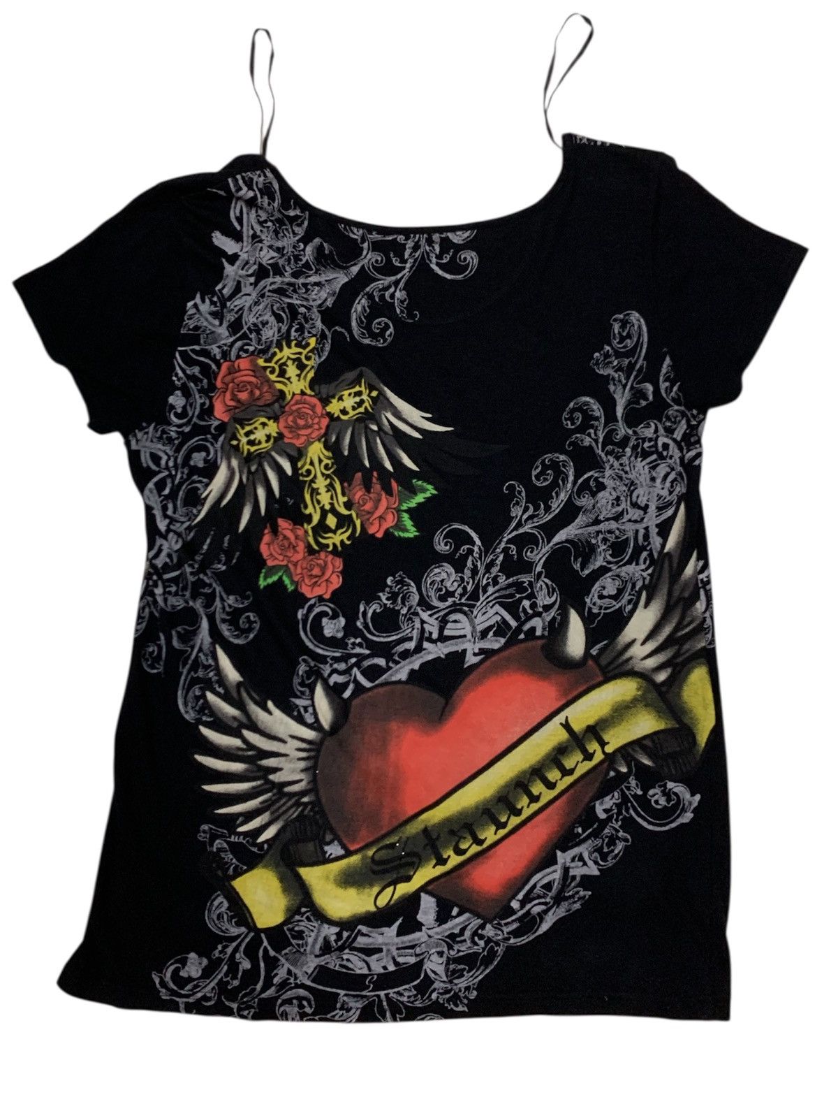 Japanese Brand Dig Deep Black Label Rhinestone v neck y2k Vintage Size M / US 6-8 / IT 42-44 - 2 Thumbnail