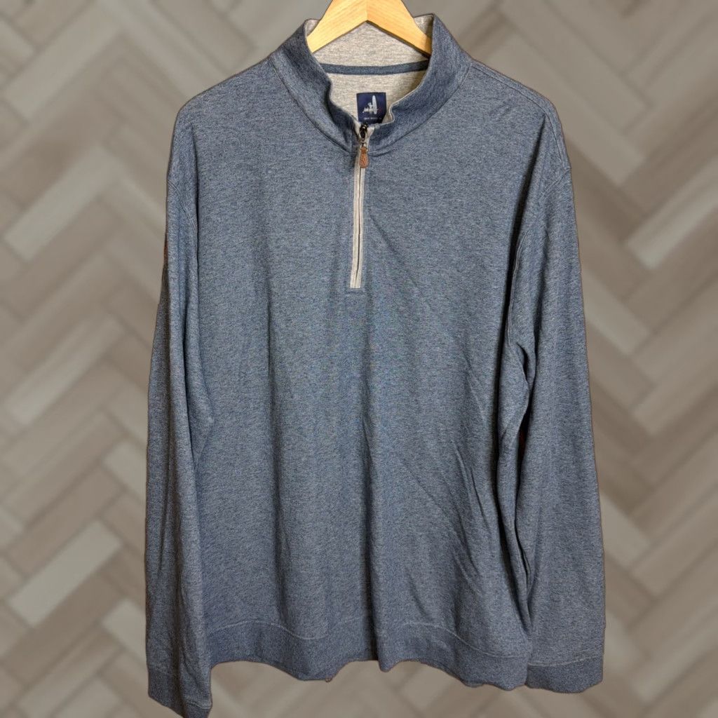johnnie-O johnnie-O Pullover Mens 2XL Blue Half Zip Cotton Lyocell Sweatshirt Sweater Size US XXL / EU 58 / 5 - 1 Thumbnail