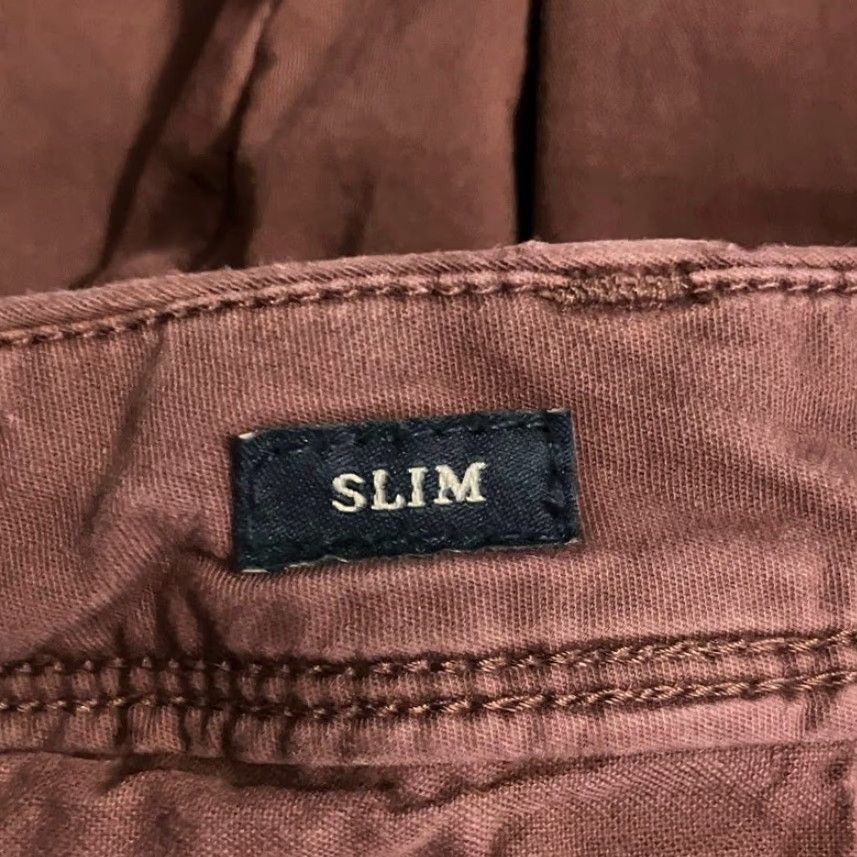 American Eagle Outfitters American Eagle Mens Pants Slim 28x34 Chino Cotton Blend Stretch Burgundy Red Regular Rise Mid Front Flat Front Workwear Casual Mens Size US 28 / EU 44 - 5 Thumbnail