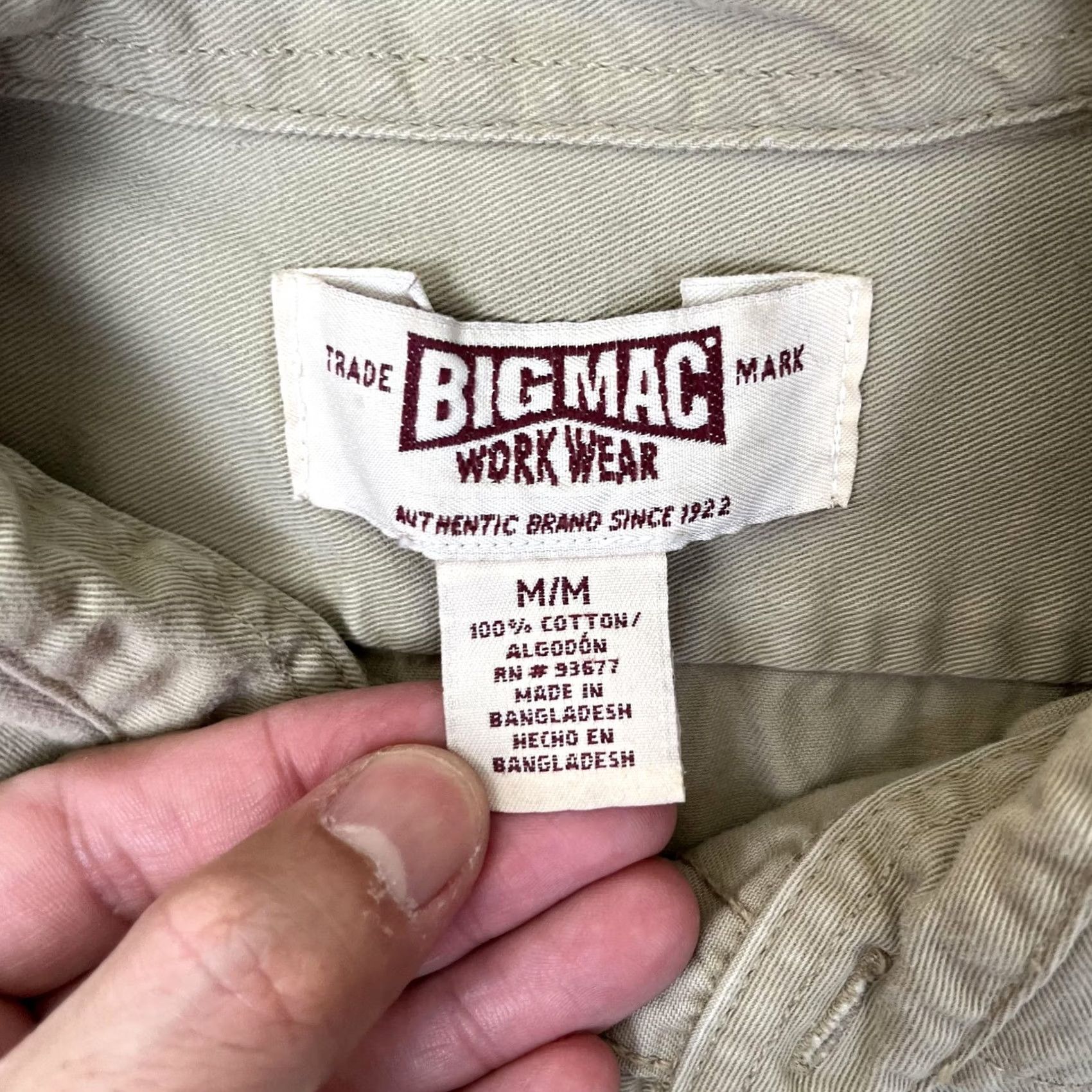 Vintage VINTAGE Big Mac Shirt Mens Medium Beige Solid Long Sleeve Button Front Workwear Size US M / EU 48-50 / 2 - 4 Thumbnail