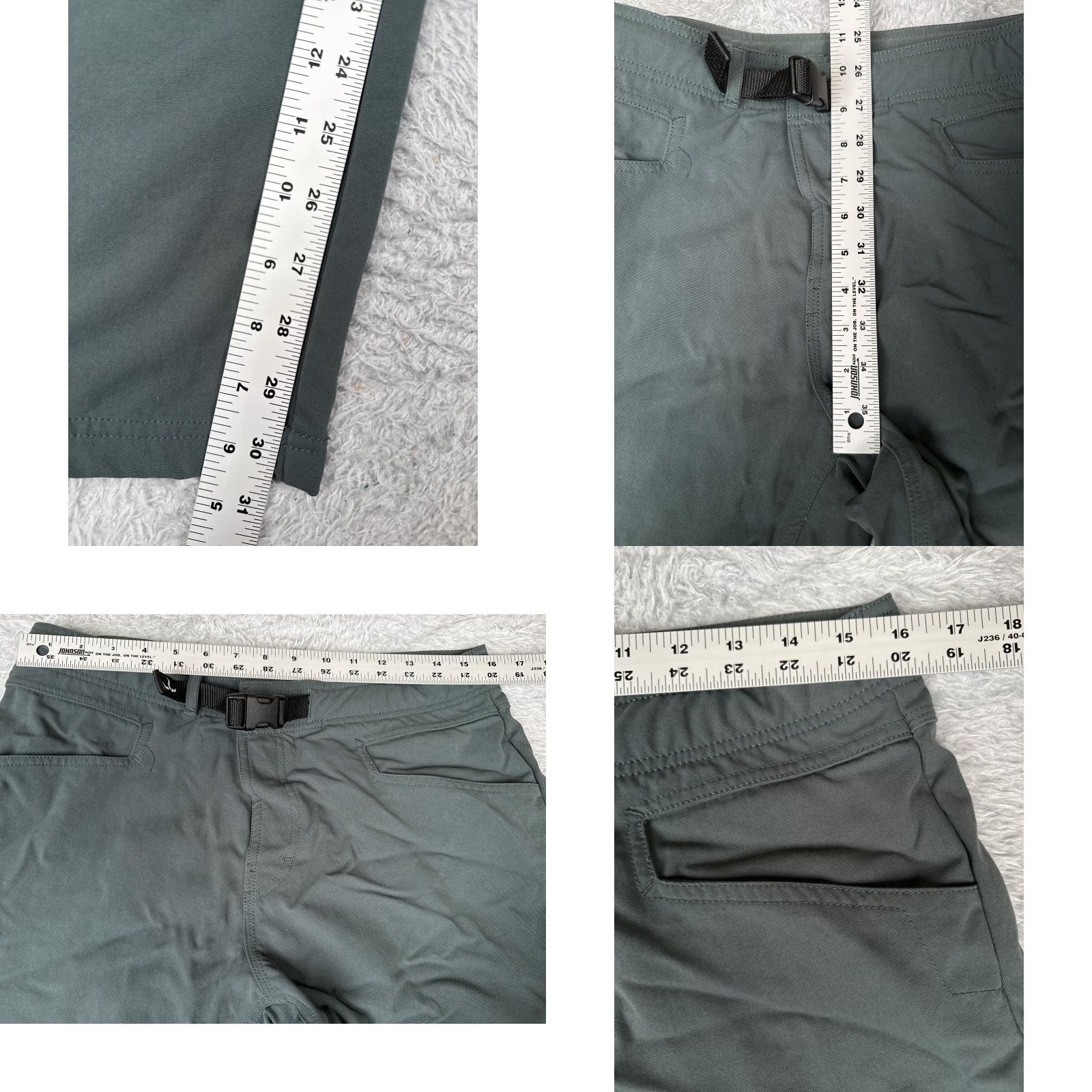 Prana PrAna Pants Men Green Large Nylon Hiking Climbing Quick Dry Breathe Hike 32x31 Size US 33 - 8 Thumbnail