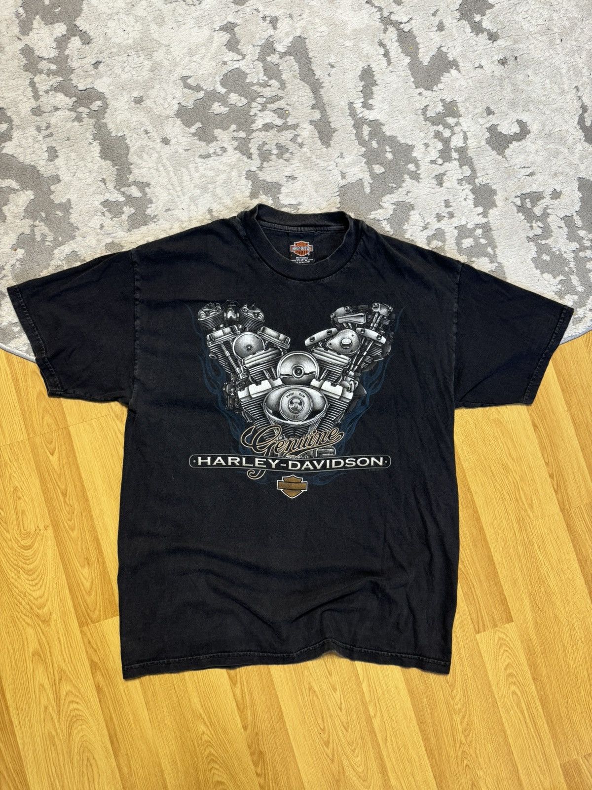 Harley Davidson × Vintage Vintage 2000 Harley Davidson Bauer Millett tee England Size US L / EU 52-54 / 3 - 1 Thumbnail