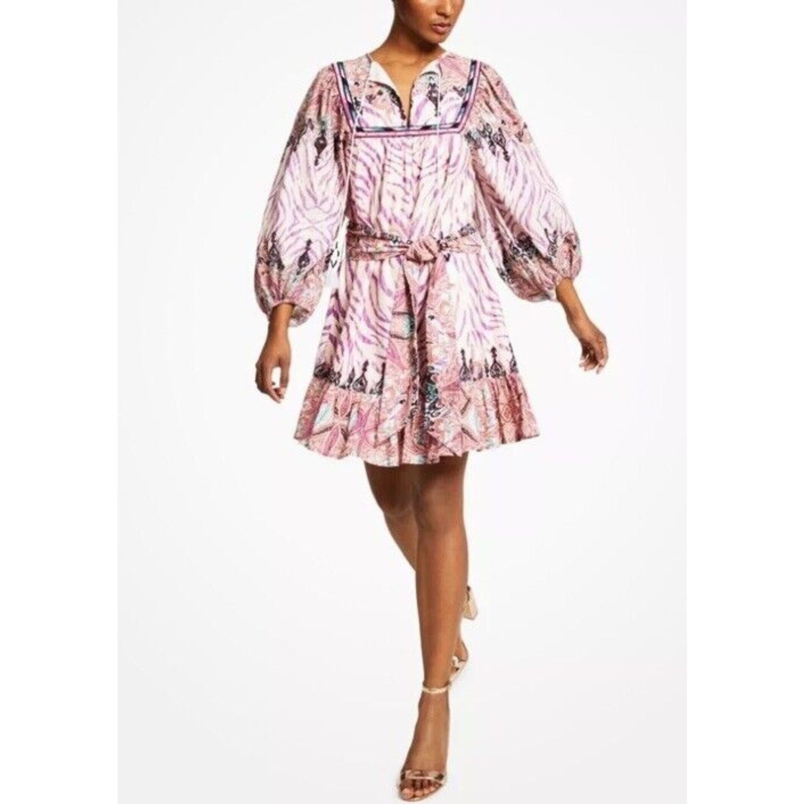 I.N.C Inc Luxe Boho Tie-Waist Mini Dress Small SOLD AS IS Size XS / US 0-2 / IT 36-38 - 4 Thumbnail