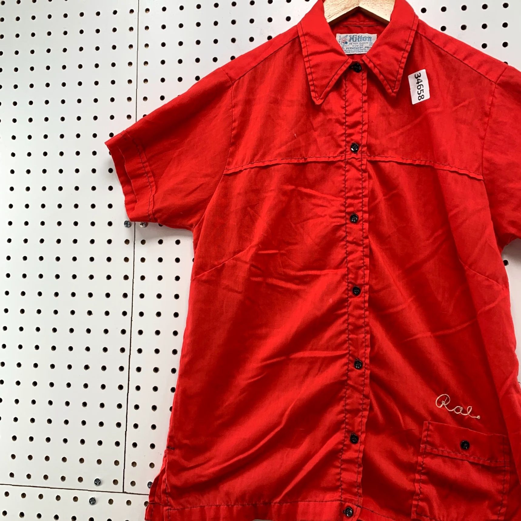 Vintage VINTAGE 60s Hilton Bowling Button-Up Shirt Mens Small Size 34 Red USA Retro Men Size US S / EU 44-46 / 1 - 4 Thumbnail