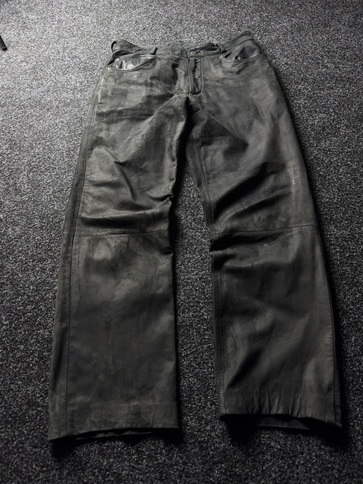 Leather Y2K Vintage Leather Pants Opium Style Alt Biker USA Rare Size US 31 - 1 Thumbnail