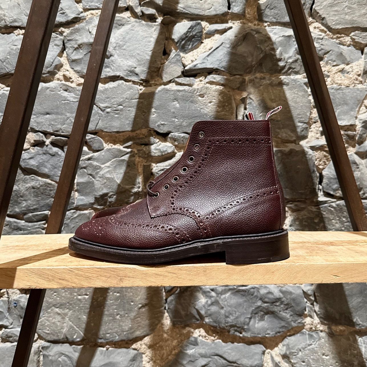 Thom Browne Thom Browne Burgundy Leather Wingtip Brogue Lace-up Boots Size US 9 / EU 42 - 7 Thumbnail