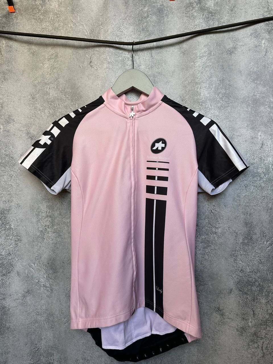 Other Assos Cycling Jersey Pink Black Full Zip Short Sleeve Lady Size XL / US 12-14 / IT 48-50 - 2 Thumbnail