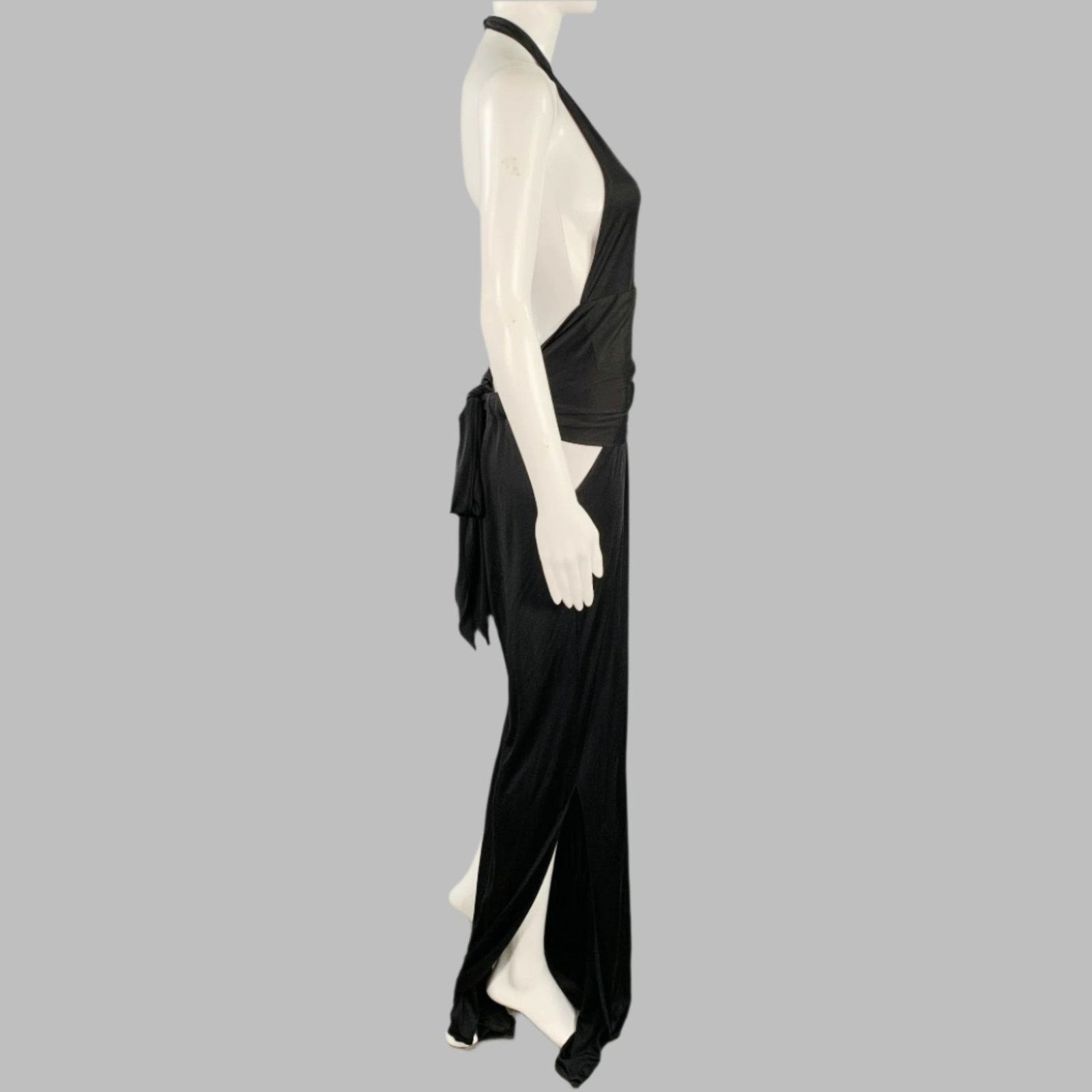 Agent Provocateur AGENT PROVOCATEUR Size 3 Black Silk Halter Cocktail Dress Size XS / US 0-2 / IT 36-38 - 3 Thumbnail