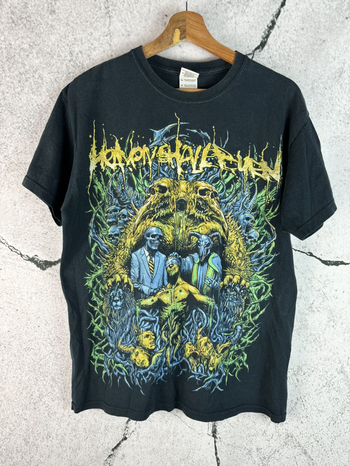 Band Tees Marduk Heaven Shall Burn … Vintage 90s Metal Band Tee Rare Size US M / EU 48-50 / 2 - 1 Thumbnail