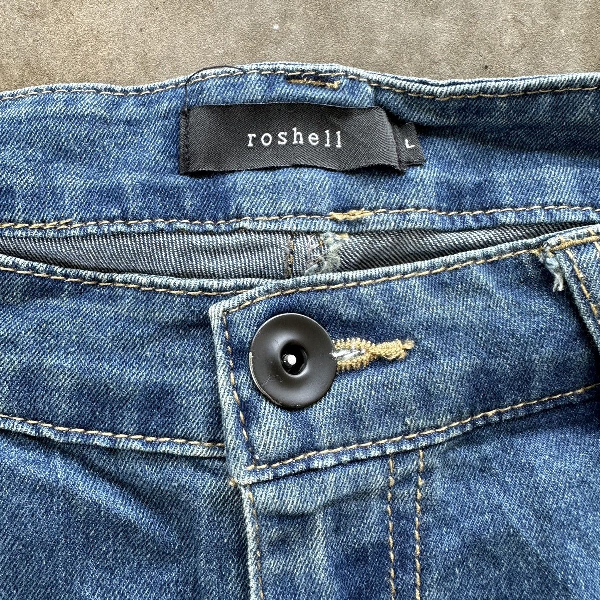 Japanese Brand Vintage Roshell Distressed Slim Fit Faded Denim Jean Pant Size US 32 / EU 48 - 6 Thumbnail