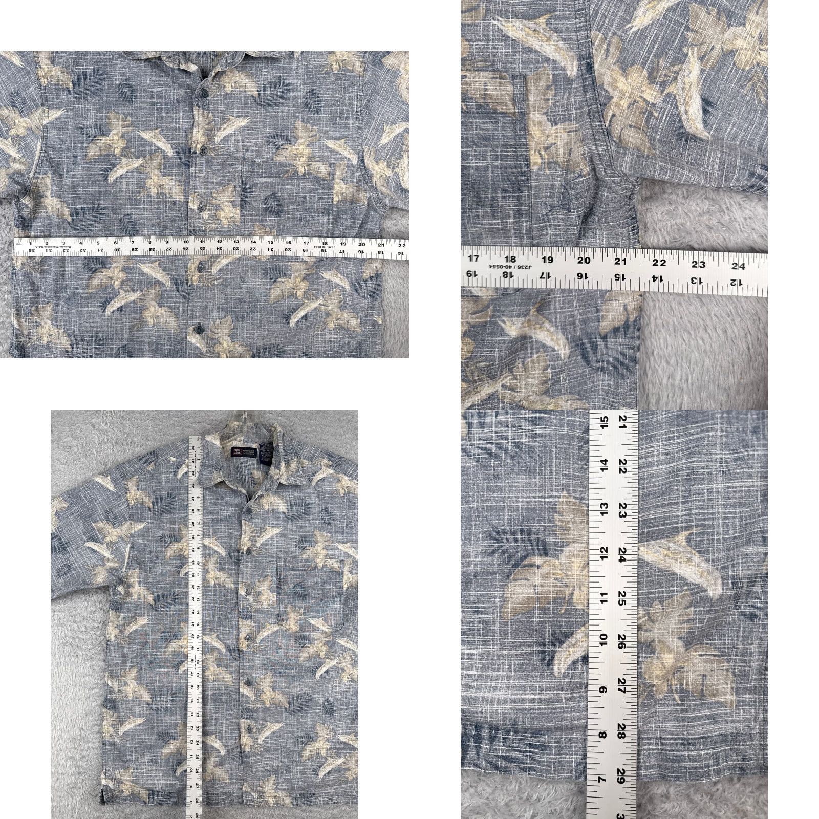 Faded Glory Faded Glory Men Shirt Floral Beig e 100% Cotton Hawaiian Pocket Short Sleeve Button-Up Vintage: No Size US M / EU 48-50 / 2 - 8 Thumbnail