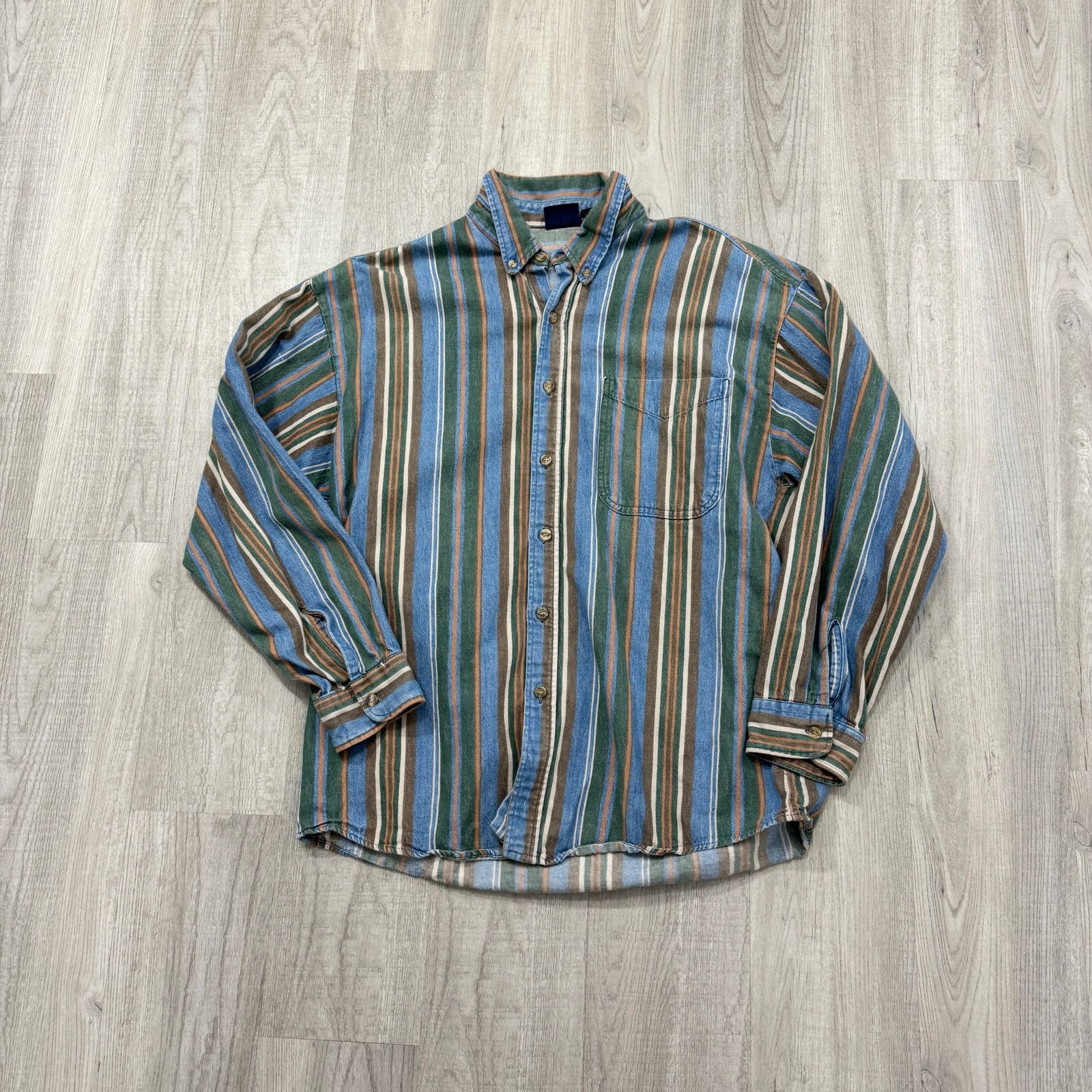 Vintage Vintage Bon Homme Striped Shirt Men's Medium Collared Size US M / EU 48-50 / 2 - 1 Thumbnail