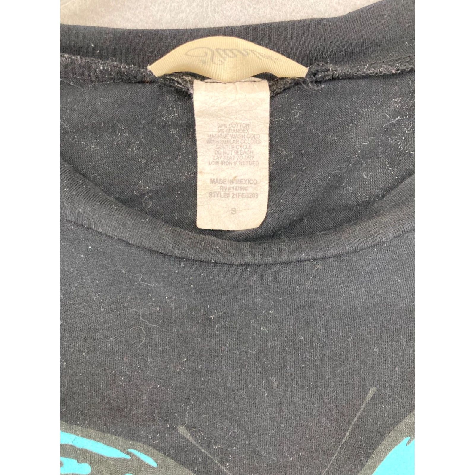 Vintage Starlet Shirt Womens Small Black Cropped Tie Back Butterfly Flames T-Shirt 90s Theme Mens Womens Size S / US 4 / IT 40 - 6 Thumbnail