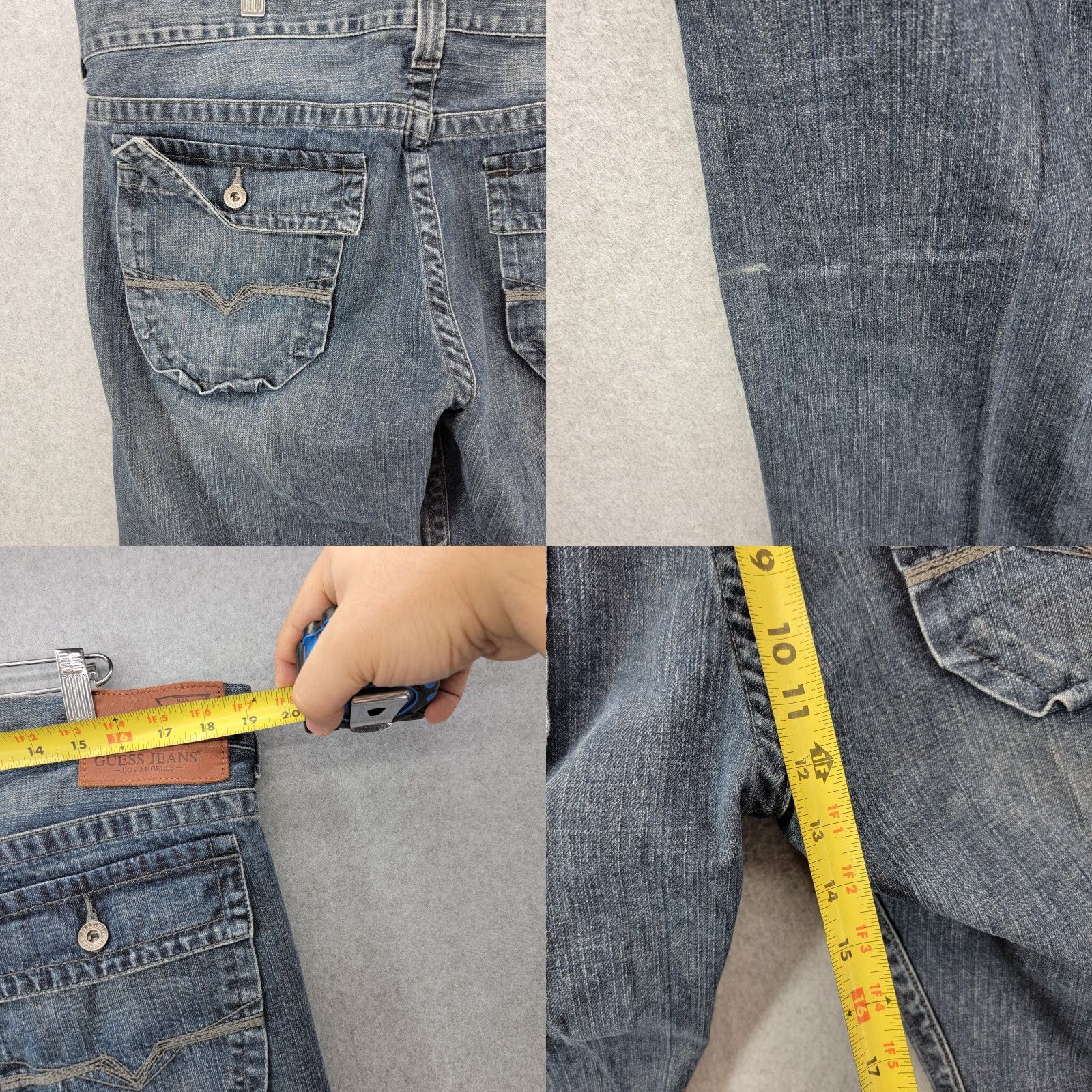 Guess Guess Pasadena Straight Jeans Mens 38x32 Back Flap Pocket 90s Vintage Blue Denim Cotton Brand GUESS Shirt? Size US 38 / EU 54 - 8 Thumbnail