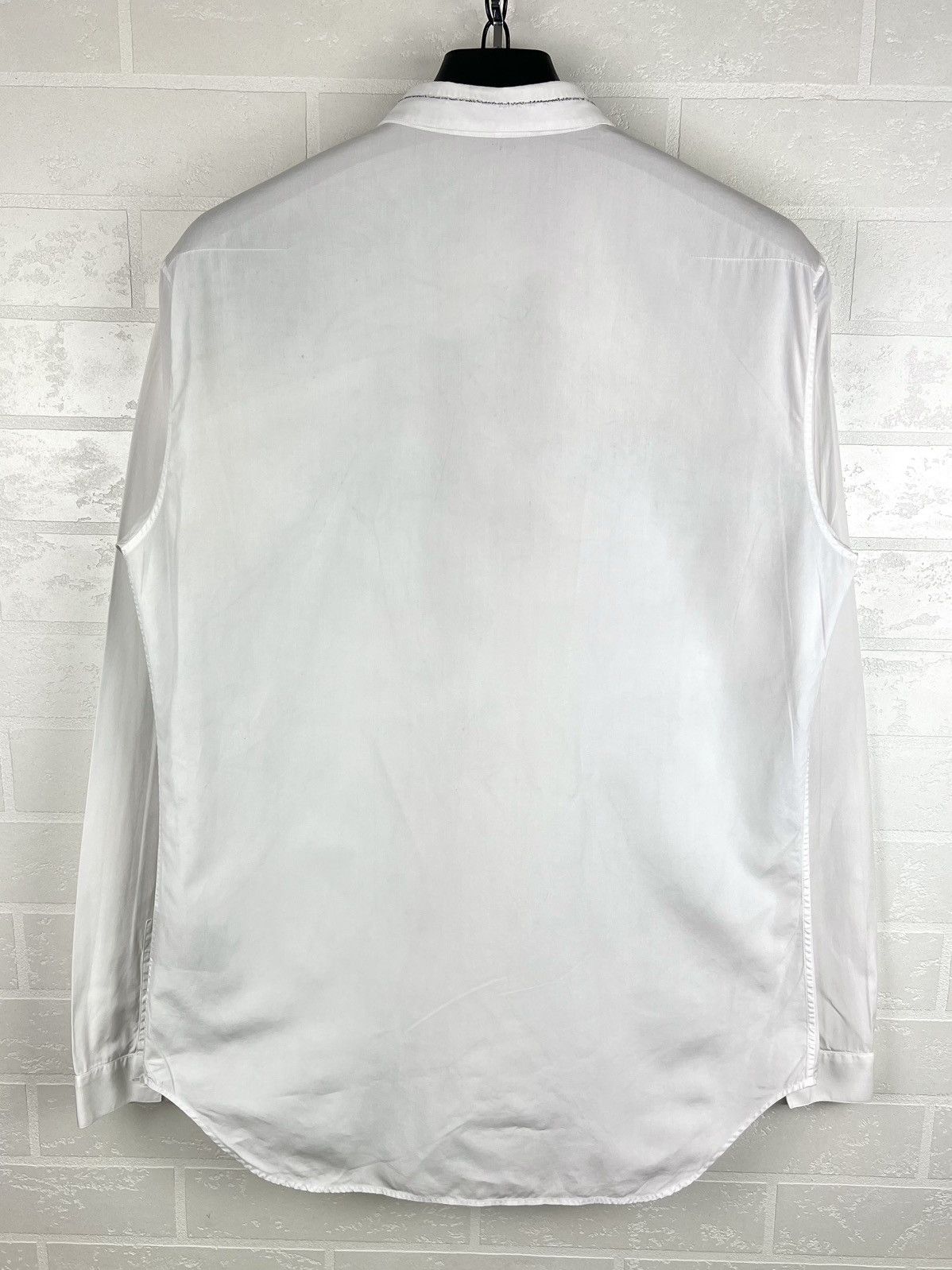 Dior DIOR Shirt Button Up Embroided Metal Stripes White Men's Size US L / EU 52-54 / 3 - 17 Thumbnail