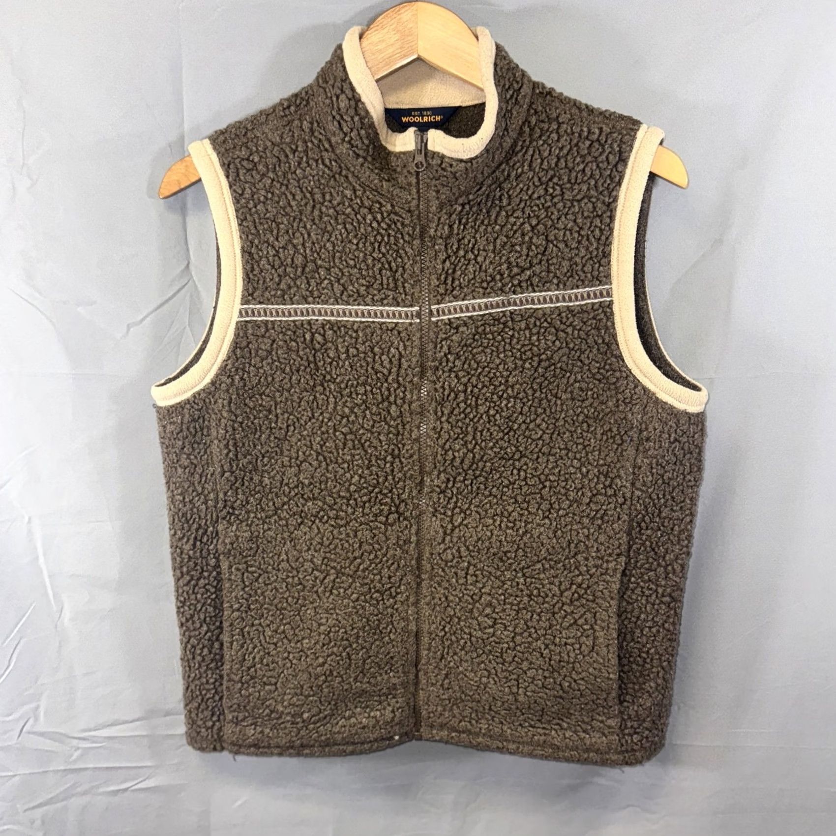 Vintage Woolrich Vest Womens Medium Brown Chocolate Sherpa Fleece Zip Up Outdoor Lined Size M / US 6-8 / IT 42-44 - 2 Thumbnail