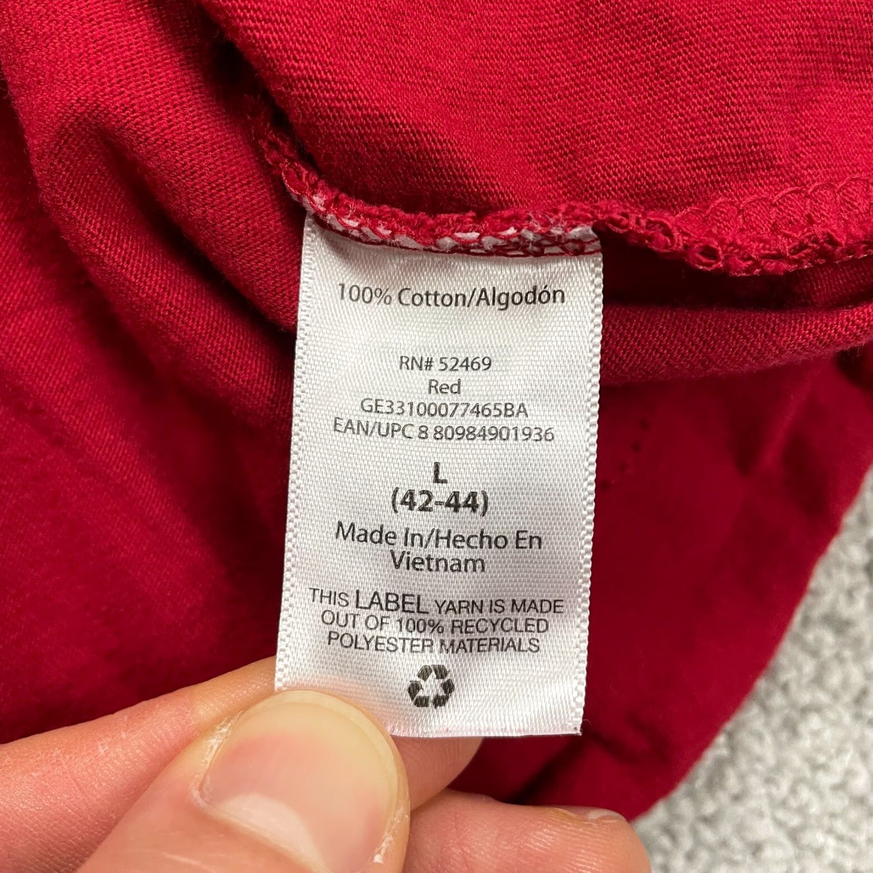 George George Casual Cotton Long Sleeve Tee Shirt Womens Large Red Crew Neck Classic Size L / US 10 / IT 46 - 6 Thumbnail