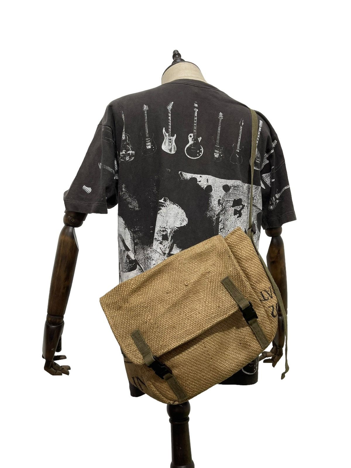 Handmade Coffee Sacks Messengger Bag Military Style Custom 1🟩 Size ONE SIZE - 2 Thumbnail