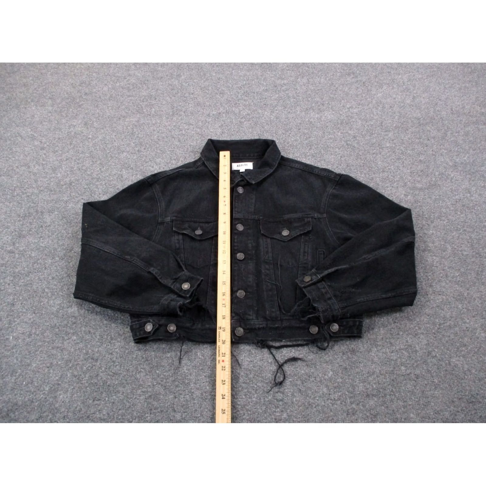 Agolde AGOLDE Jacket Womens M Black Charli Denim Trucker Workwear Outdoor Cropped Shirt Size 28" / US 6 / IT 42 - 3 Thumbnail