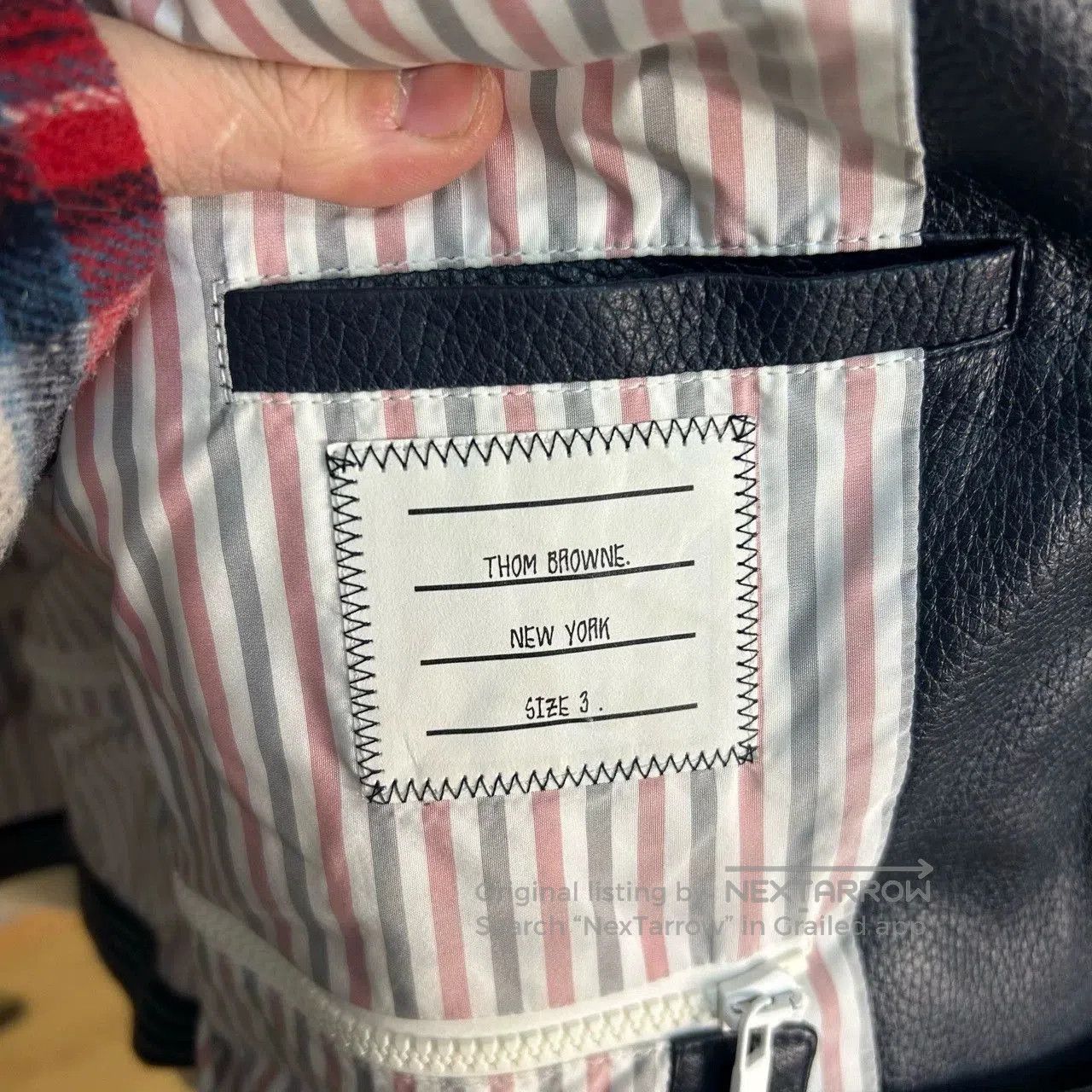 Thom Browne classic multicolor leather down jacket. Size US M / EU 48-50 / 2 - 4 Thumbnail