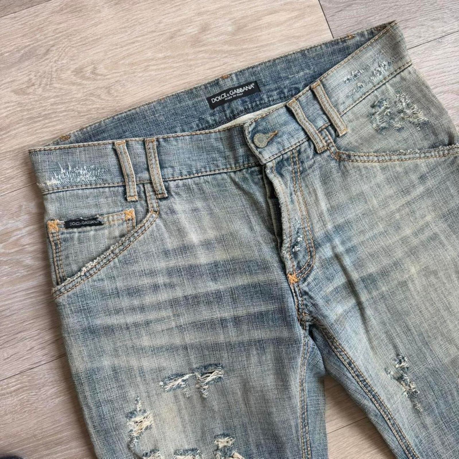 Dolce & Gabbana Dolce & Gabbana Distressed Straight Leg Denim Jeans y2k Size US 30 / EU 46 - 4 Thumbnail