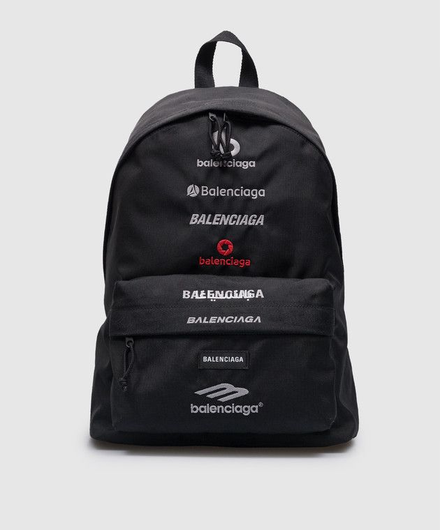 Balenciaga Black explorer backpack with logo embroidery Size ONE SIZE - 1 Thumbnail