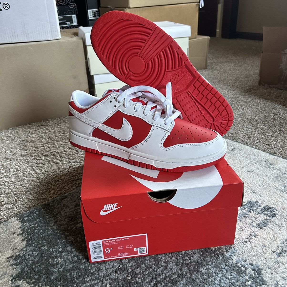 Nike DD1391-600 DUNK LOW CHAMPiONSHiP RED 1985 BRiGHT SCARLET Size US 9.5 / EU 42-43 - 1 Thumbnail