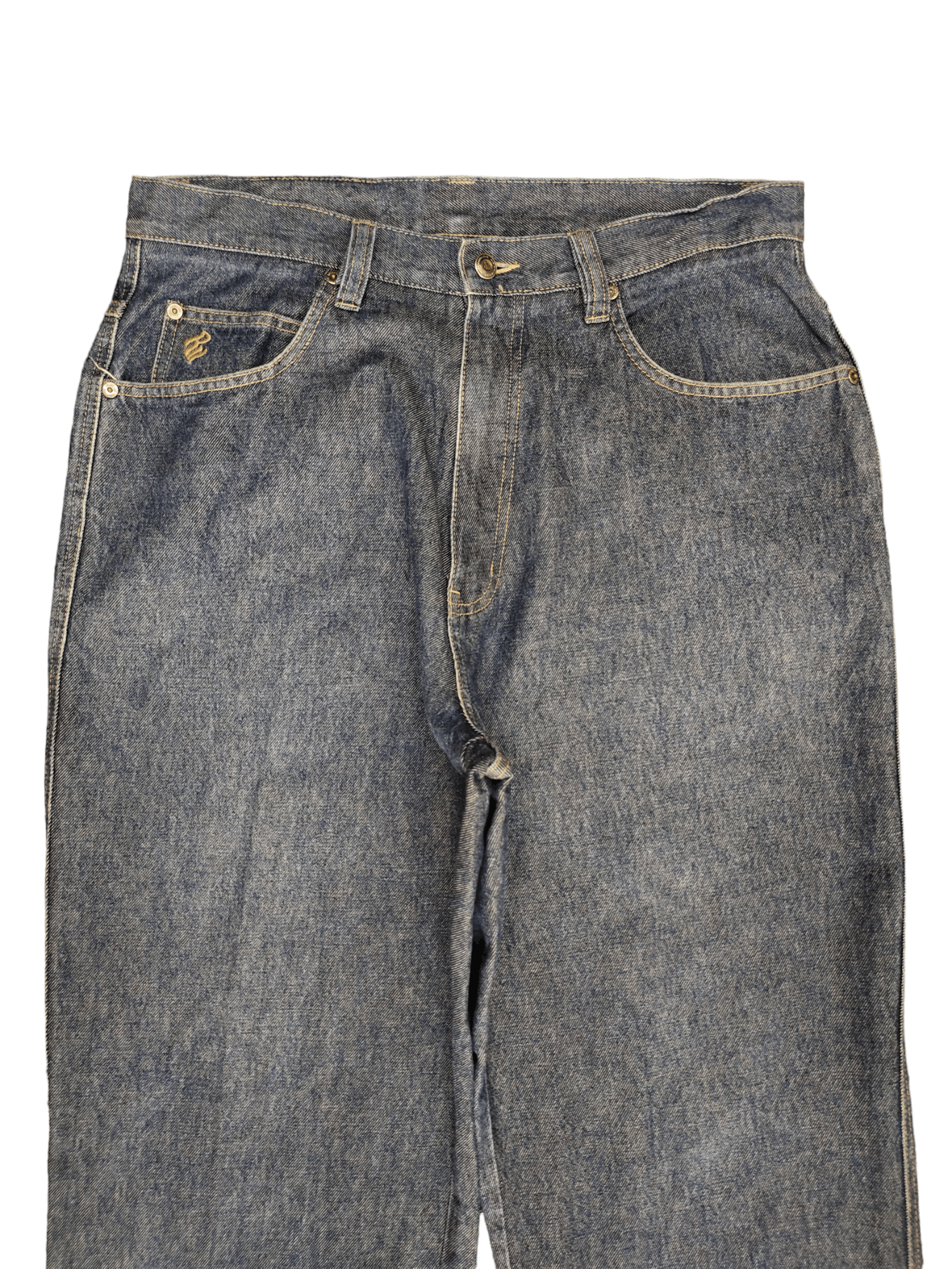 Rocawear Baggy Jeans Rocawear Distress Embroidered Wide Leg Denim Y2k Size US 35 - 8 Thumbnail