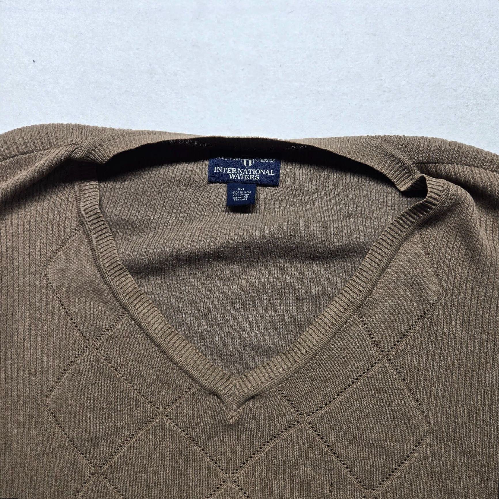 Izod IZOD Sweater Vest Shirt Mens 2XL Brown Cable Knit Cotton V-Neck All Seasons Golf Regular Classic Vest Mens Size US XXL / EU 58 / 5 - 2 Thumbnail
